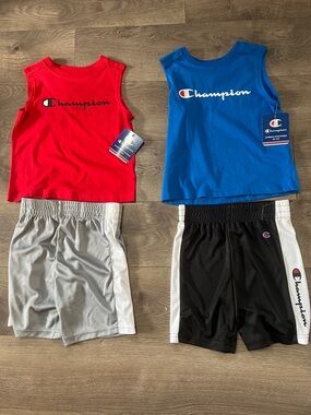 2 Champion Tee & Shorts Set Size 4 New